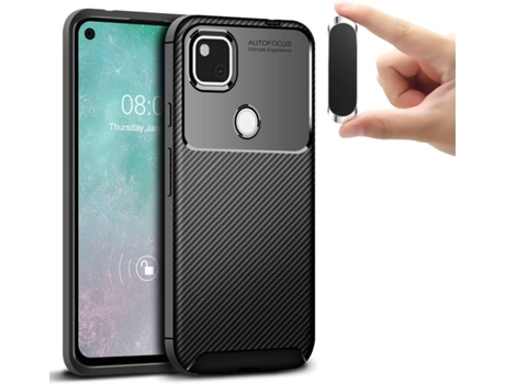 Carcasa y Soporte Google pixel 4A Rugged Carbon Negro