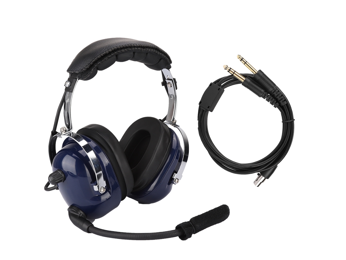 Auriculares de aviación general con conectores dobles y reducción de ruido