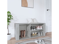Mueble Zapatero | Armario Zapatero Madera Contrachapada Gris Hormigón 100x35x45 Cm