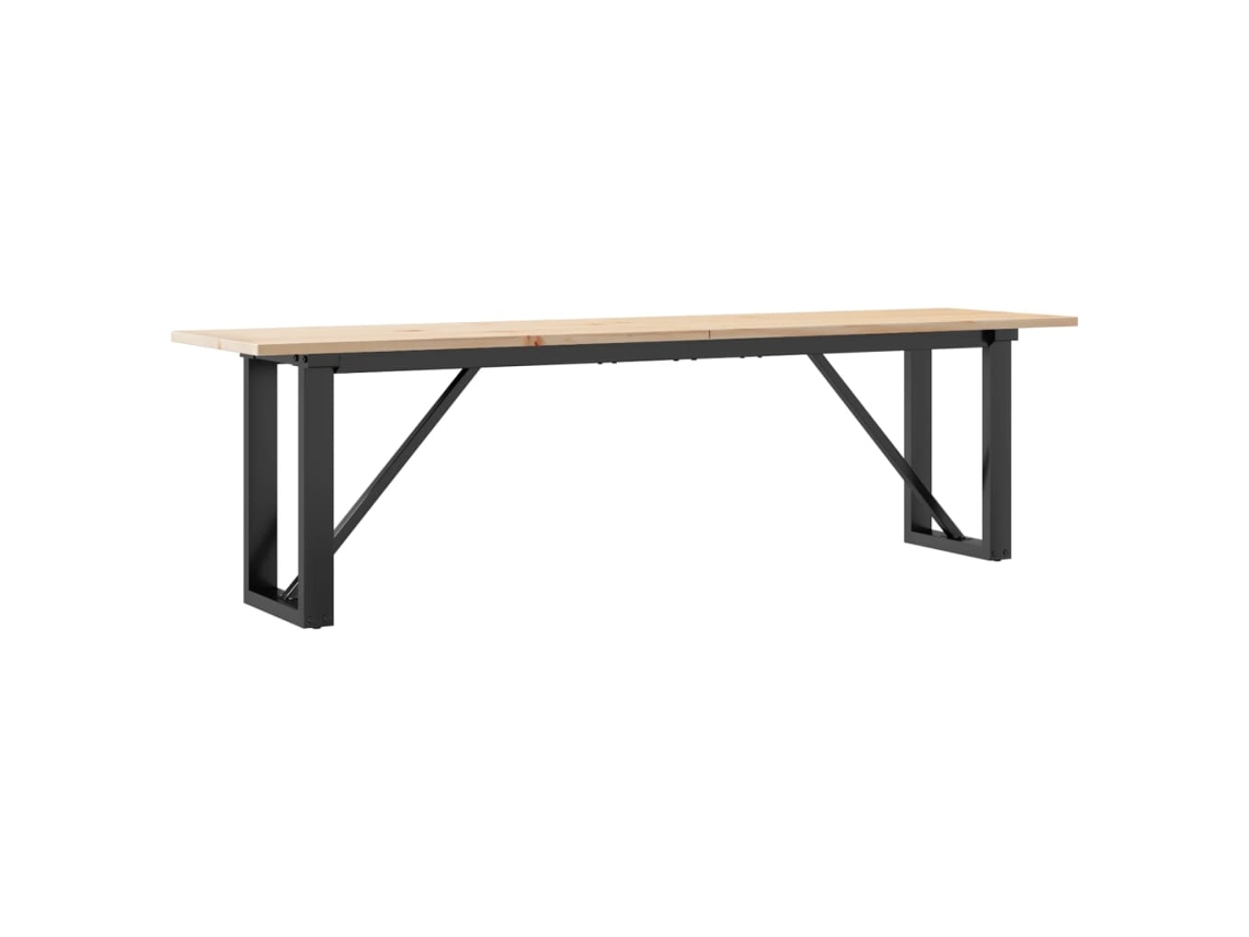 Mesa de centro con estructura en O, 160x40x45cm, pino y acero, MAISON EXCLUSIVE