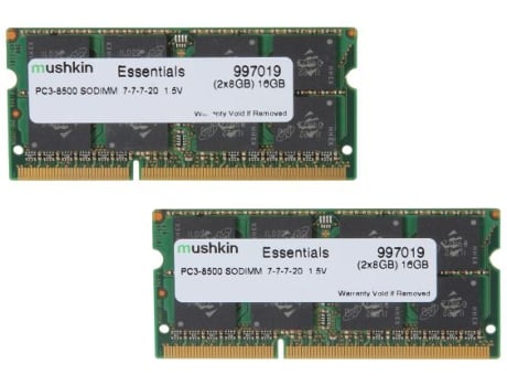 Memoria Ram Mushkin SO-DIMM 16GB DDR3 Essentials 2 x 8 GB 1066 MHz