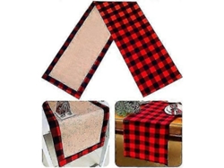 2026-mantel De Mesa Reversible Navideño Tela De Algodón Y Jute Cuadros Rojos Y Negros Para Fiesta Cumpleaños Decoración Hogar