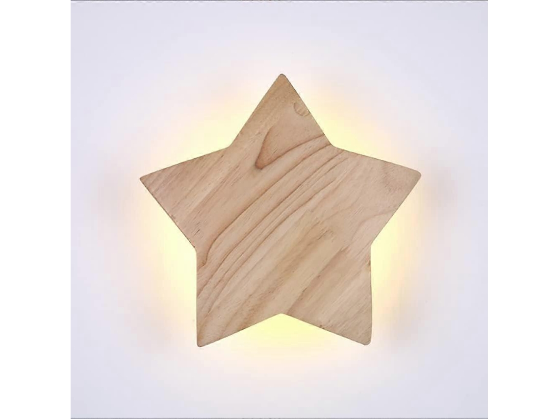 Lámpara de pared LED moderna Rebe de 15 W, diseño creativo en madera, luz cálida de 3000 K, ideal para habitaciones infantiles, pasillos y salas de estar.