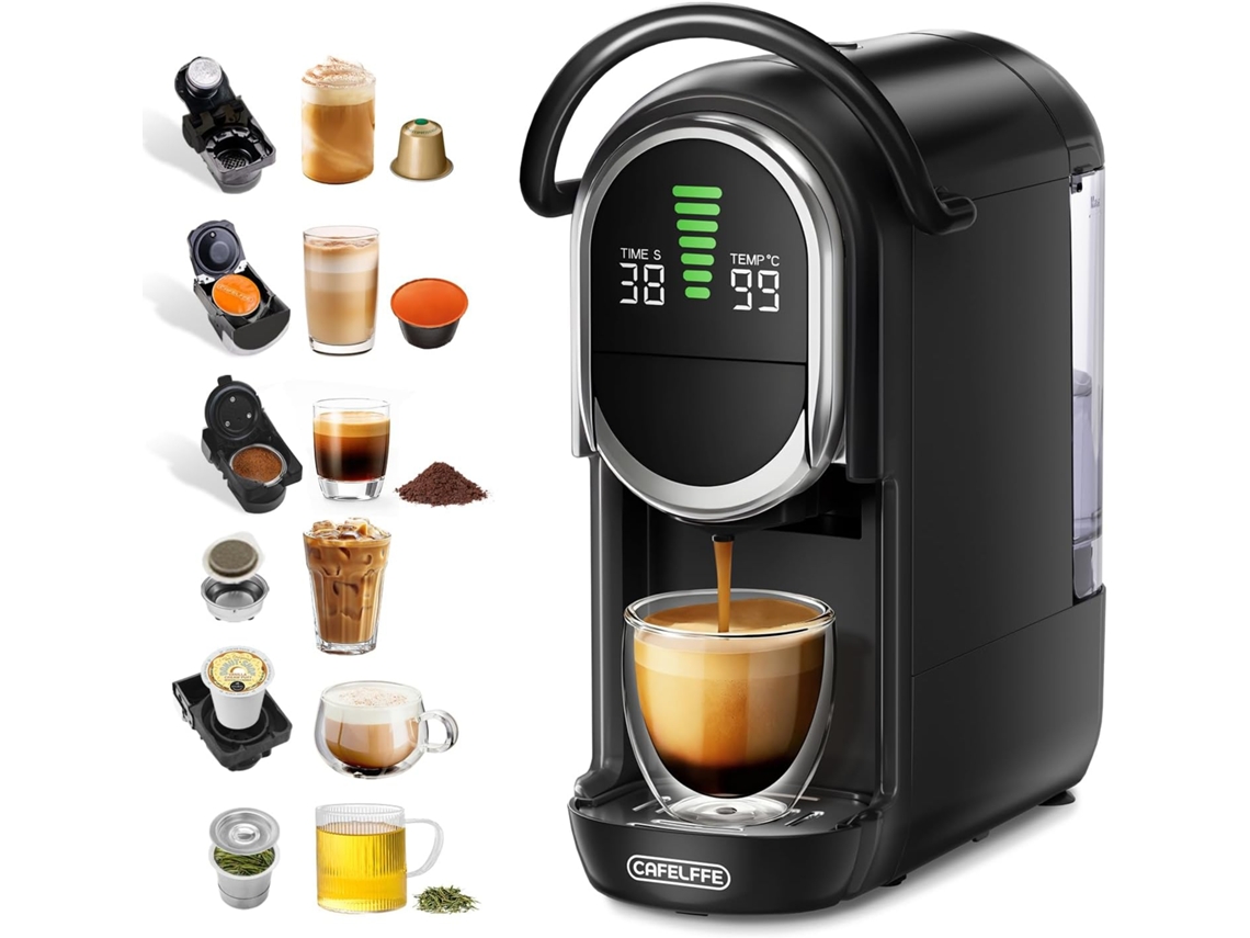 Cafetera De Cápsulas Cafelffe Mk-609s 6 En 1, 20 Bares, 7 Ajustes De Agua Y Función De Preparación En Caliente/fría, Compatible Con Cápsulas Ns/dg/ese