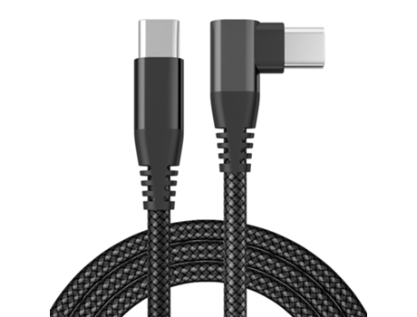 Cargador USB-C con conector angular Carga rápido de 60 W Negro 1 m