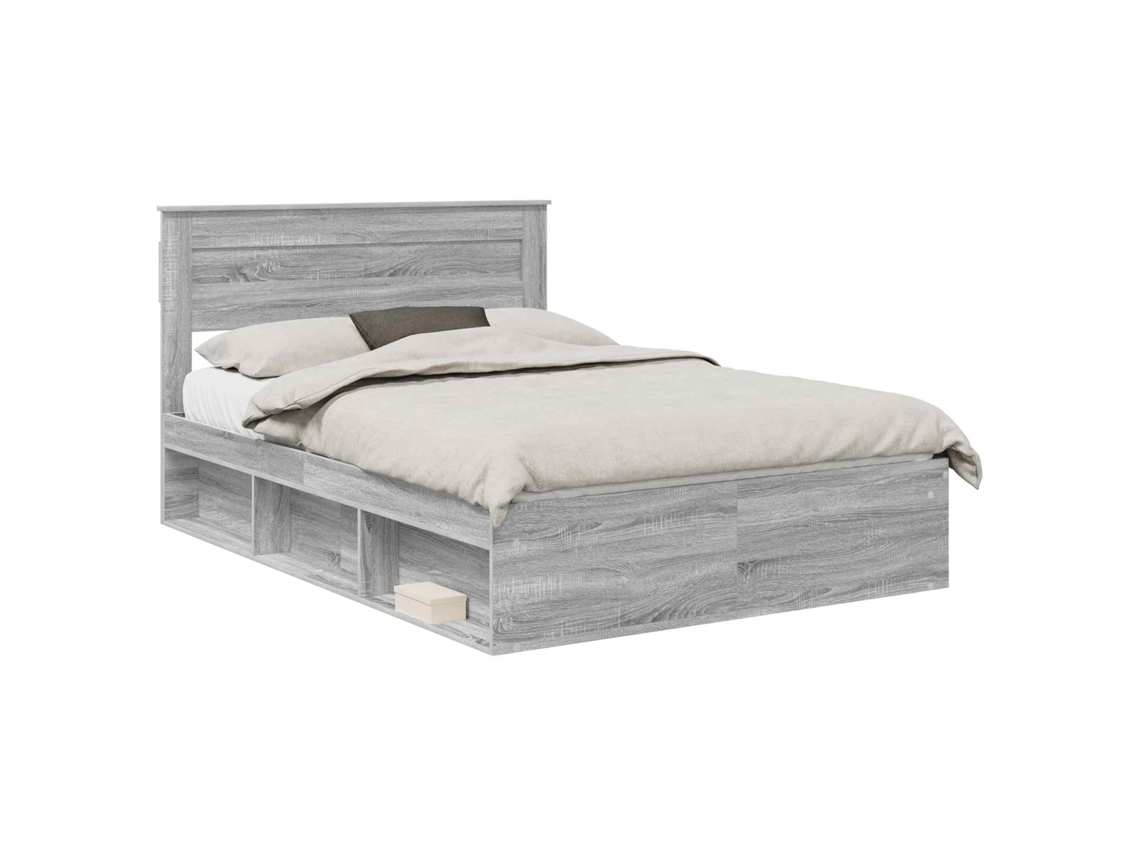 Maison Exclusive - Estructura De Cama Con Cabecera Gris Sonoma 160 X 200 Cm