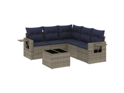 Maison Exclusive - Conjunto De Sofá De Jardín De 6 Piezas Con Cojines, Poliratán Gris