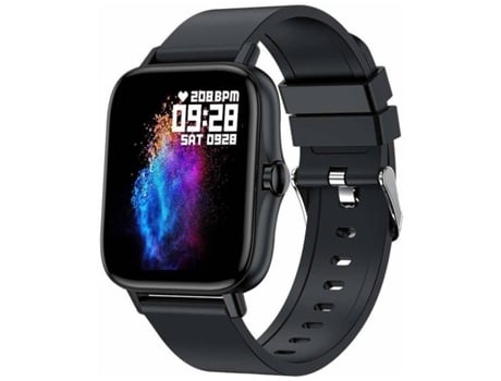 Smartwatch ENKERS con monitor de frecuencia cardíaca Pantalla 2.5D 1.70 '' Altavoz Contador de Ecg a prueba de agua - Negro