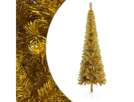 MAISON EXCLUSIVE - Árbol de Navidad delgado dorado 210 cm