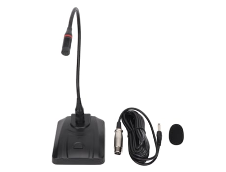 Micrófono de condensador de cuello de cisne, micrófono de escritorio con cable Flexible de 6,35mm para conferencias de radiodifusión ZMDECQNA