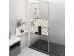 Mampara Ducha Con Estante Vidrio Esg Aluminio Cromado 115x195cm
