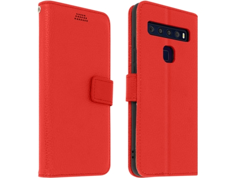 Funda TCL 10L AVIZAR Cartera Soporte Rojo