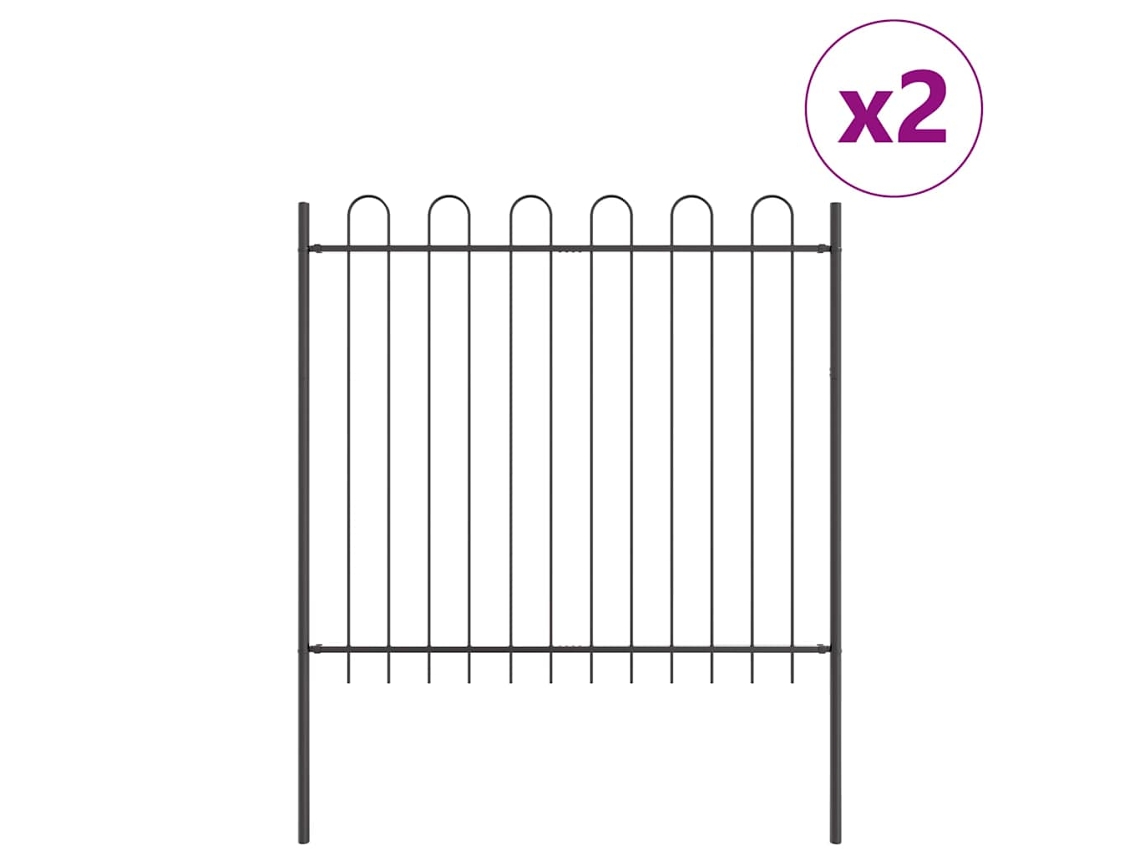 Valla De Jardín 2 Uds Gris 3,4 X 1,5 M