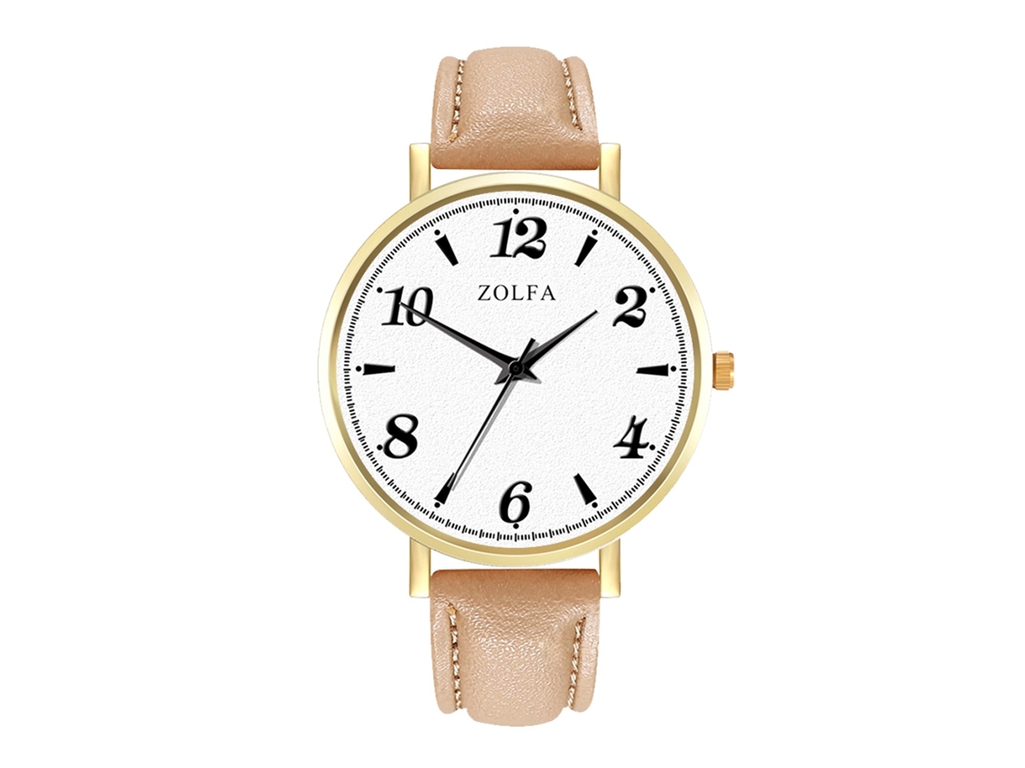 Elegante Reloj De Pulsera De Cuarzo Unisex Para Parejas, Regalo De Moda, Color Beige.