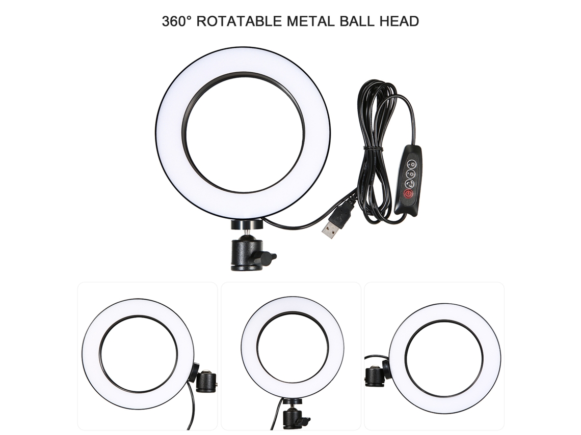 Anillo de luz LED 2026 con 3 niveles de brillo y soporte para teléfono móvil para maquillaje, transmisiones en directo, selfies y grabación, compatible con iPhone y Android.