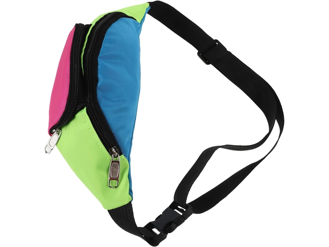Mochila retro con forma de plátano de color neón para hombre, ideal para actividades al aire libre.