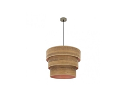 Lámpara colgante Triple Smile 3xe27 Cuero/Madera oscura Regx50x50 Cm Fabrilamp