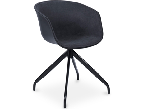 Silla de Oficina con Brazos Jodie Silla de Escritorio de Diseño Negro 50x56x83cm PRIVATEFLOOR