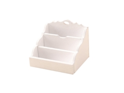 Estantería/organizador de mesa para casa de muñecas en miniatura Mdug (blanco)