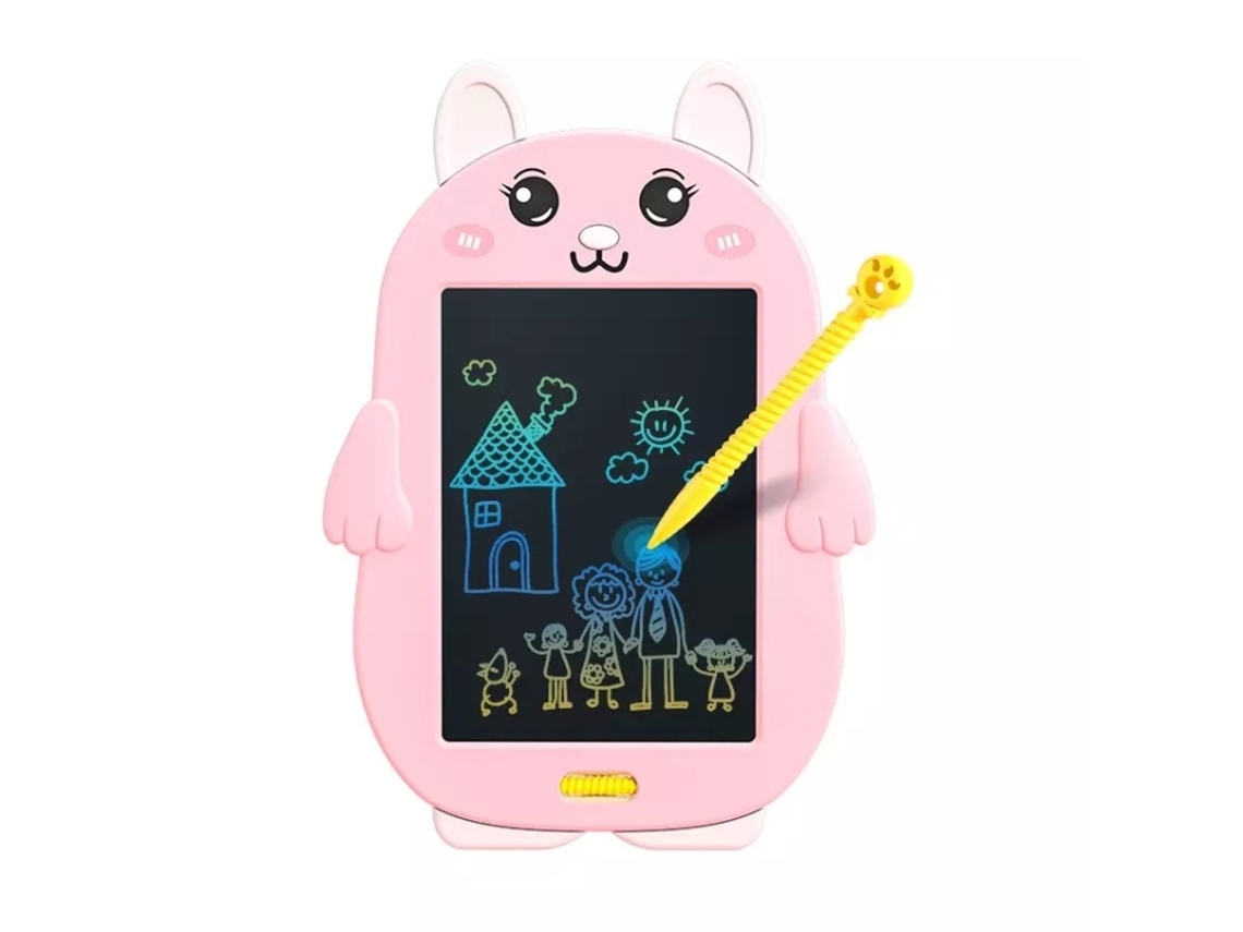 Tablero de dibujo LCD ABS para niños, ideal para garabatear, pintar y escribir a mano. (Conejo)
