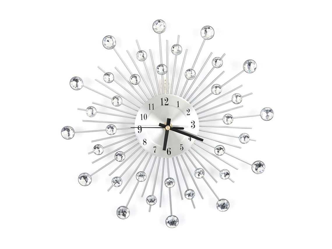 Lujoso Reloj De Pared Decorativo De Metal Con Diamantes De Imitación Para Sala De Estar Y Dormitorio.