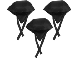 Juego de 3 gorros de chef negros para cocina y restaurante.