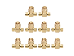 10 Adaptadores Sma En T Para Conectores Coaxiales Ofc De Banda Ancha De 50 Ω Para Sistemas Gps Y Equipos De Comunicación.