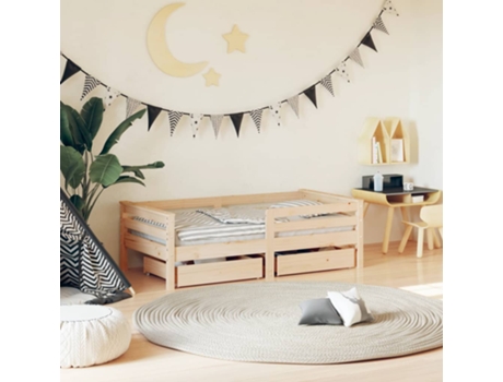 Estructura De Cama Para Niños VIDAXL Marrón Madera (70x140 cm)