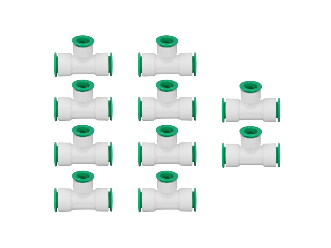 10 Conectores Reductores En T De Conexión Rápida De Ppr Para Tuberías De Agua De 32x25 Mm Para Sistemas De Distribución.