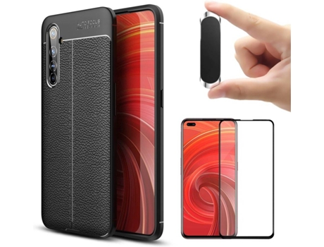 Carcasa, Protector y Soporte Realme X50 Pro Rugged Leather Negro