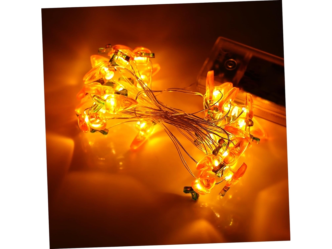 Lámpara decorativa con forma de zanahoria, guirnalda de luces navideñas, luces LED para decoración de interiores, hecha de alambre. Gokoco