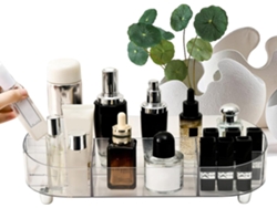 Organizador De Maquillaje Para Tocador, Transparente De Gran Capacidad, Soporte De Maquillaje De Escritorio