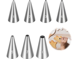 Juego profesional de 7 boquillas redondas para manga pastelera - Para decorar pasteles, cupcakes y profiteroles.