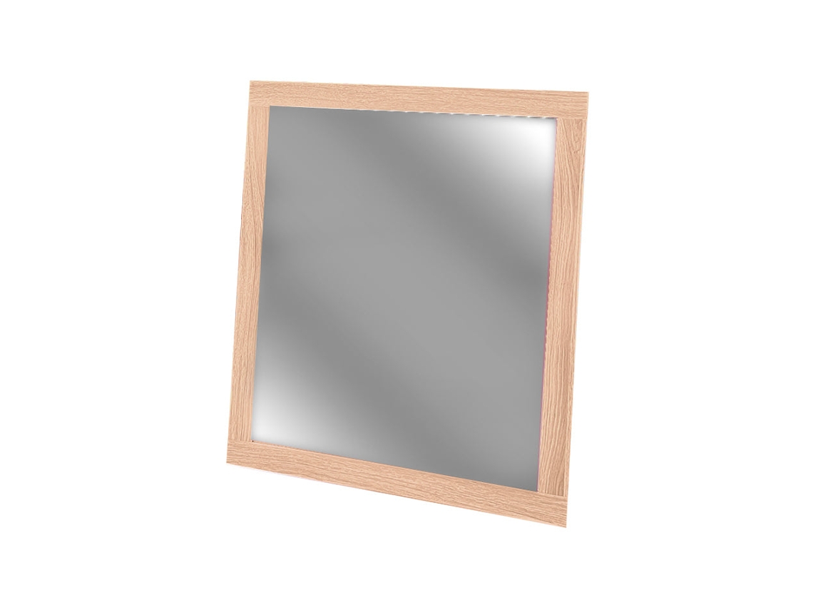 Espejo de dormitorio o recibidor Kiara, roble y blanco, 90 x 75 cm