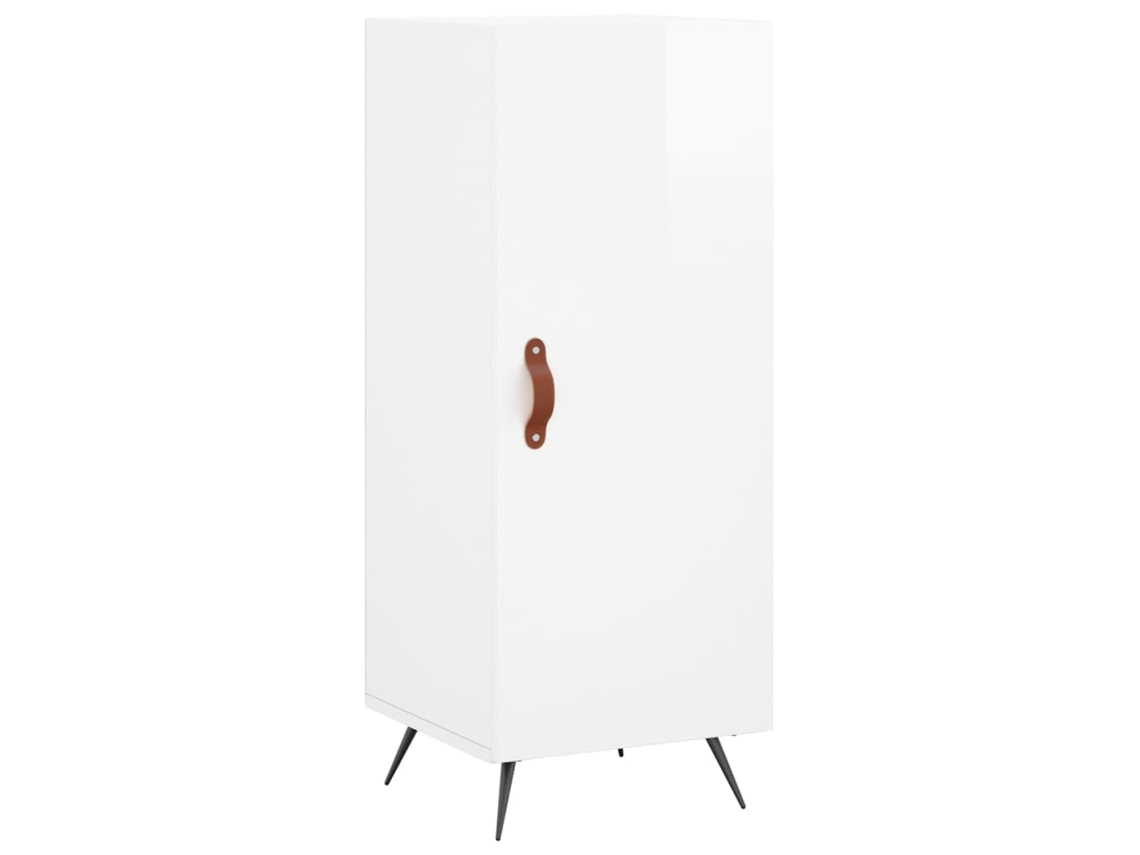 Maison Exclusive - Aparador De Madera Contrachapada Blanco Brillante 34,5x34x90 Cm
