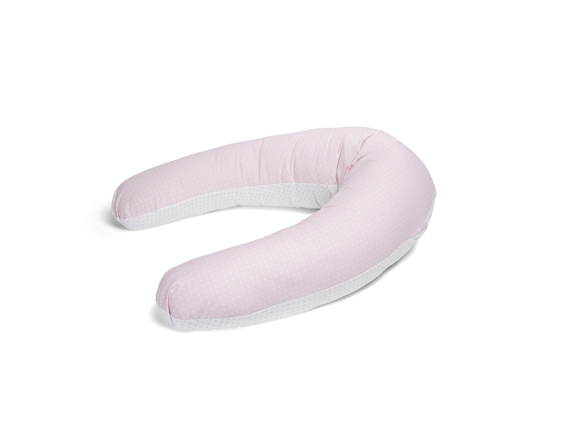 Almohada de maternidad y lactancia, rosa evolutivo, 160 cm, funda extraíble y relleno de fibra, Xaluca