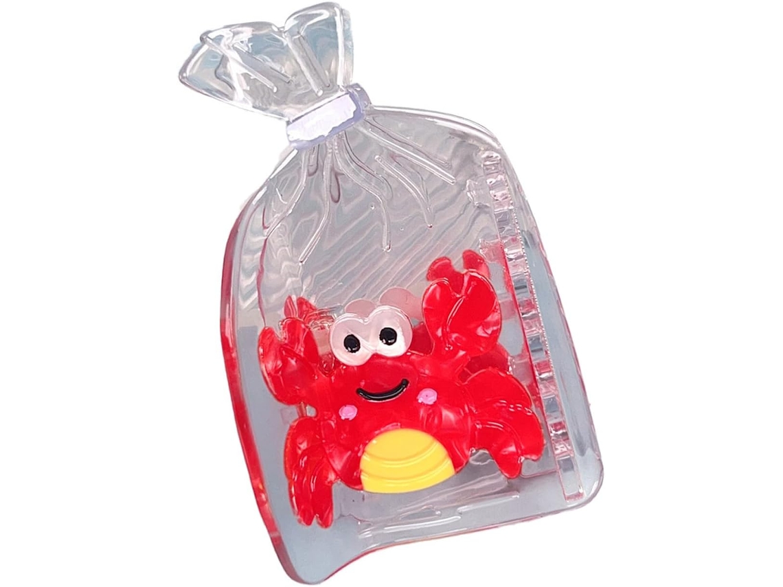 Exclusiva Pinza Para El Cabello Con Temática Marina, Que Incluye Una Botella Flotante, Cangrejos Y Estrellas De Mar.
