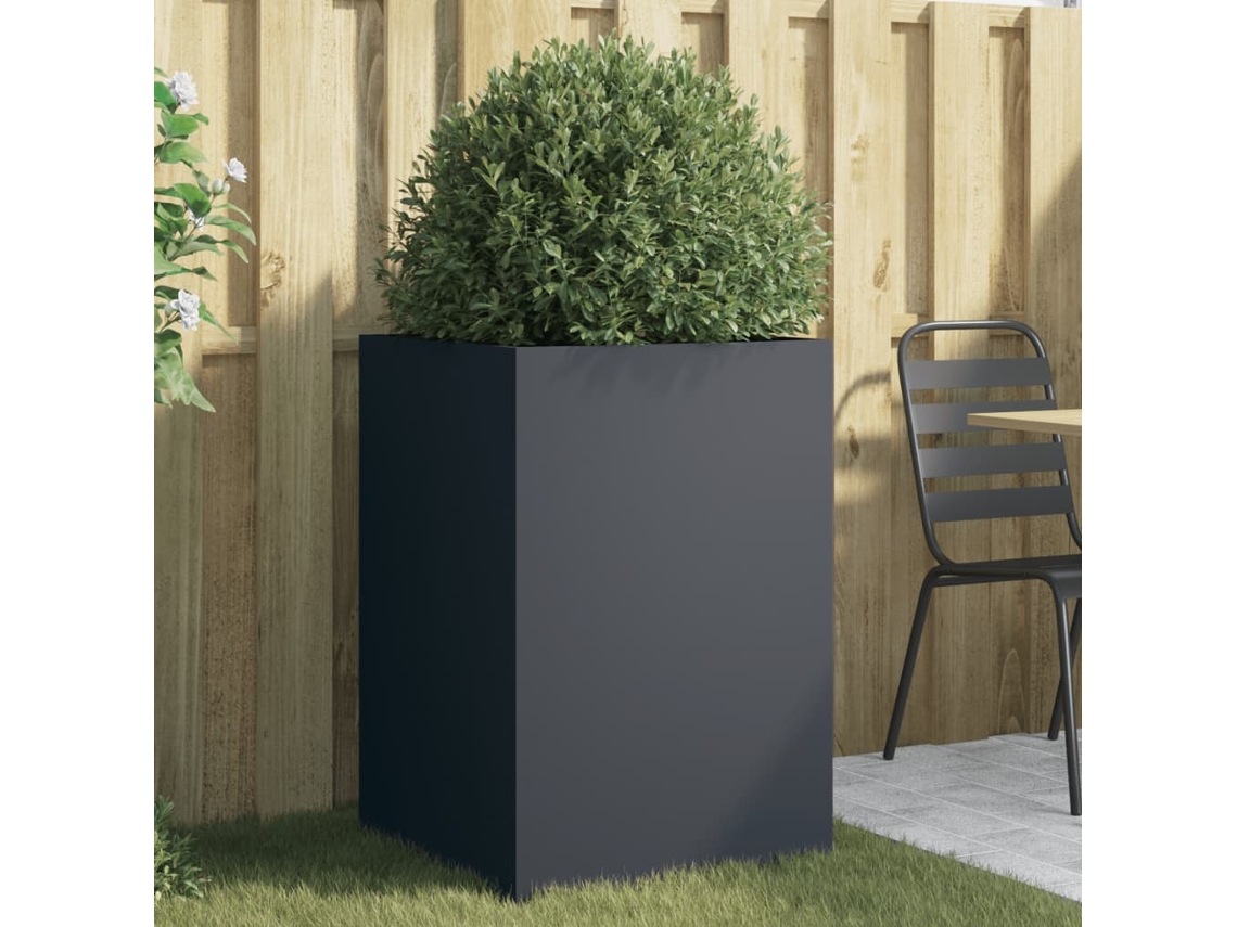 Jarrón/jardinera 52x48x75 cm Acero Antracita Dkd Home Decor