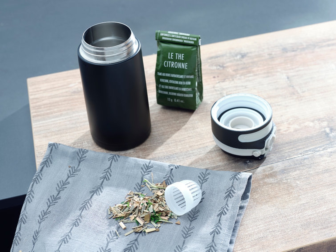 LEIFHEIT 03243 Taza De Viaje 350 Ml Acero Inoxidable Negro LEIFHEIT