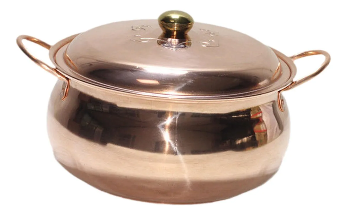 Olla de cobre para sopa, olla caliente martillada, 26 cm