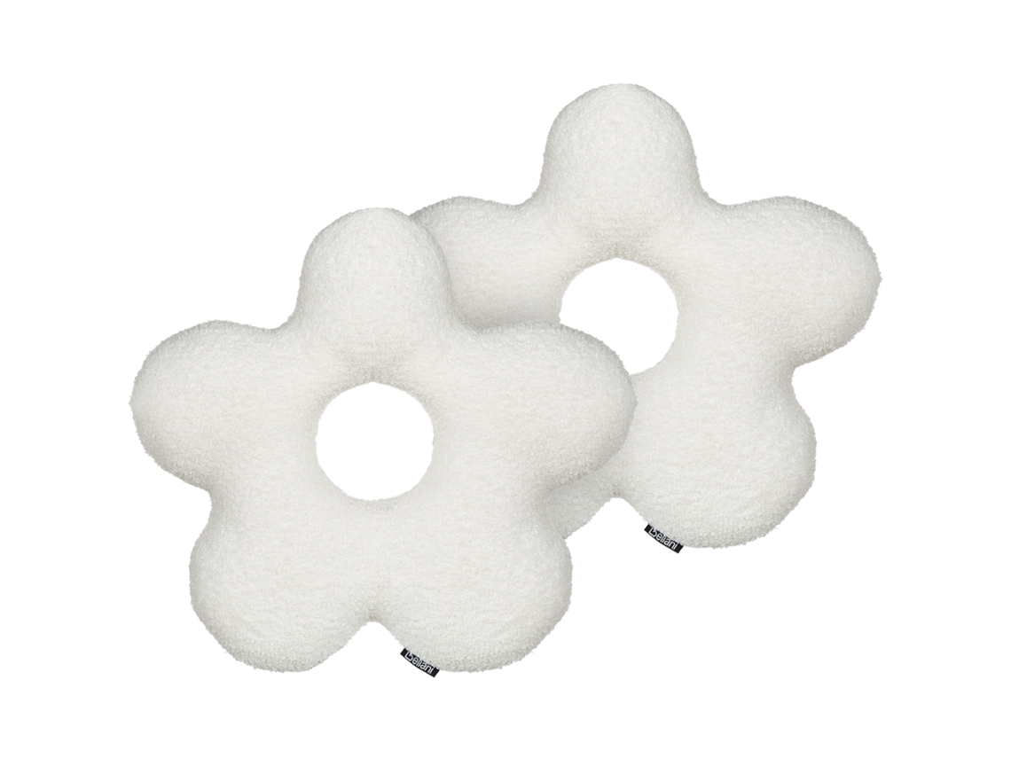 Cojines en forma de flor BELIANI Camponula de Pelo sintético Blanco 40x40x5