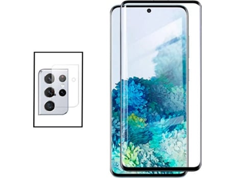 Kit Protector de Cámara Trasera Samsung Galaxy S21 Ultra 5G PHONECARE y Cristal Templado 5D Full Cover