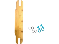 Reposapiés ajustable de madera natural con anillos de goma para mayor comodidad del bebé. SFUSHOS