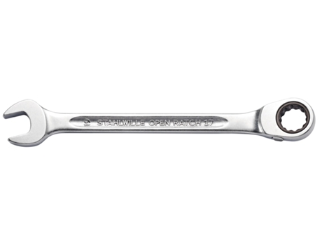 STAHLWILLE 41172121 Llave de Carraca Combinada de Boca Fija Y Boca En Estrella Acodado 17 21