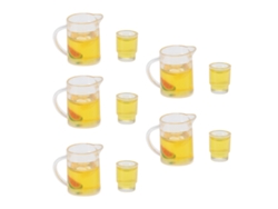 Rebe-5set Tazas De Casa De Muñecas Estilo Cute Material Resina Botellas De Bebida Miniaturas Diy Para Ornamentos De Paisaje Micro Escala 1/12 1/6