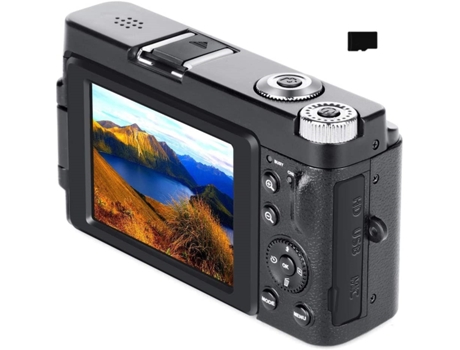 Cámara digital de 48 MP, HD 1080p, zoom 16x, pantalla abatible, tarjeta de memoria de 32GB