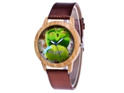 Reloj De Pulsera Analógico De Cuarzo Con Dial Redondo Moda Marrón
