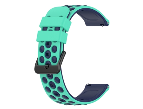 Correa de Silicona 22mm diseño bicolor para Garmin Forerunner 255/745 - verde azulado azul medianoche