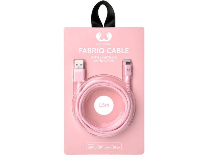 Cable FRESH 'N REBEL Fabriq (USB - Lightning - 1.5 m - Rosa) — USB - Lightning | 1.5 m