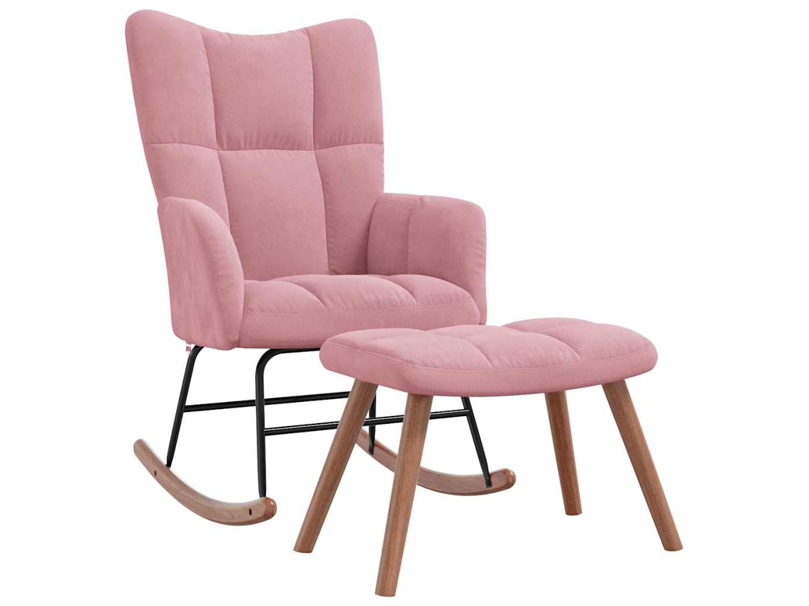 Silla mecedora VIDAXL Rosa Terciopelo